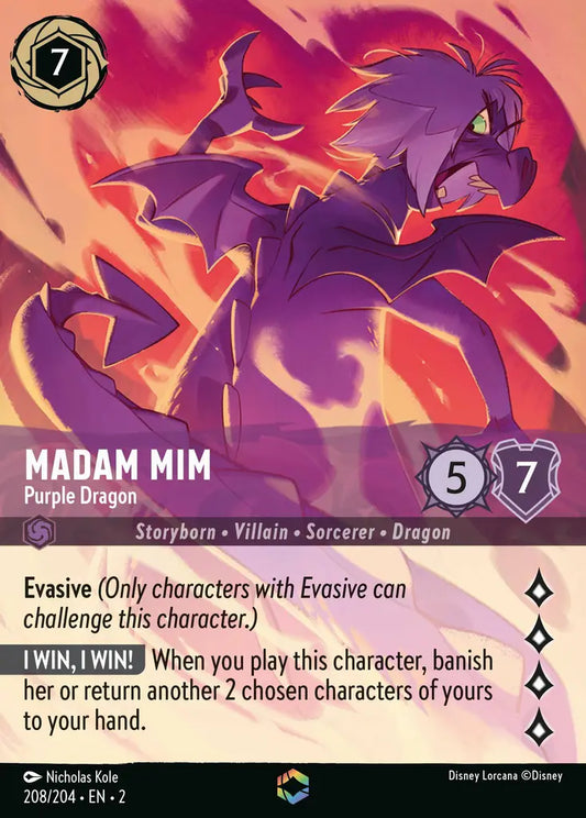 Madam Mim - Purple Dragon 208/204 - Enchanted (Rise Of The Floodborn)