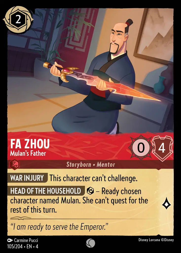 Fa Zhou - Mulan's Father 105/204 (Ursula's Return)