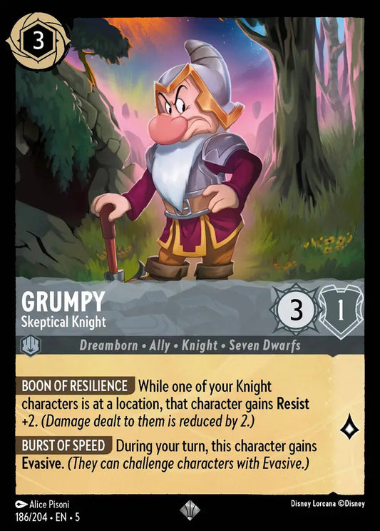 Grumpy - Skeptical Knight 186/204 (Shimmering Skies)