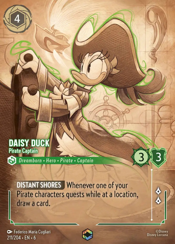Daisy Duck - Pirate Captain 211/204 - Enchanted (Azurite Sea)