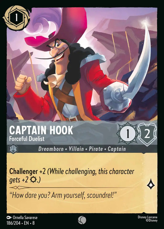 Captain Hook - Forceful Duelist 186/204 (Reign of Jafar)