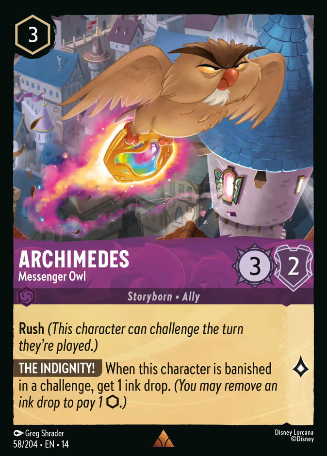Archimedes - Messenger Owl - 58/204 - Rare (Hyperia City)