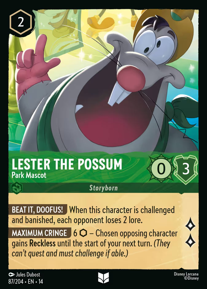 Lester the Possum - Park Mascot - 87/204 - Uncommon (Hyperia City)