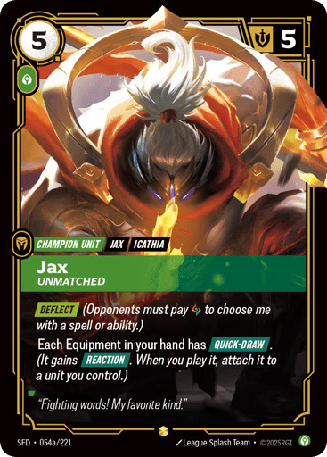 Jax - Unmatched - SFD-54A Alternate Art