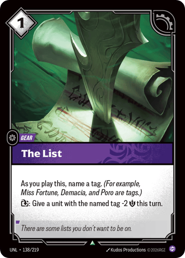 The List - UNL-138
