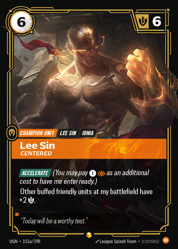 Lee Sin - Centered - OGN-151A Alternate Art