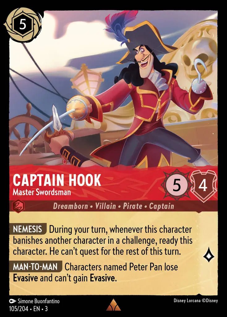 Captain Hook - Master Swordsman 105/204 (Into The Inklands)