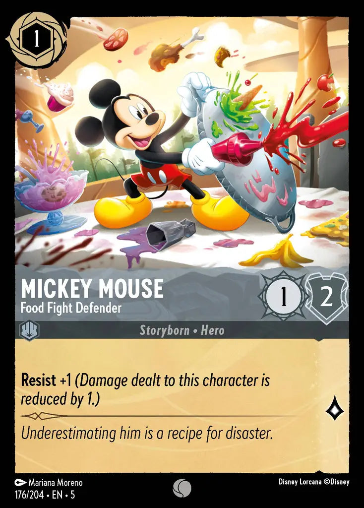 Mickey Mouse - Food Fight Defender 176/204 (Shimmering Skies)