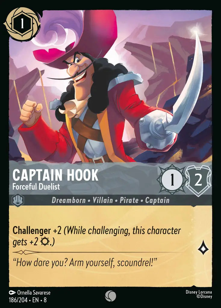 Captain Hook - Forceful Duelist 186/204 (Reign of Jafar)