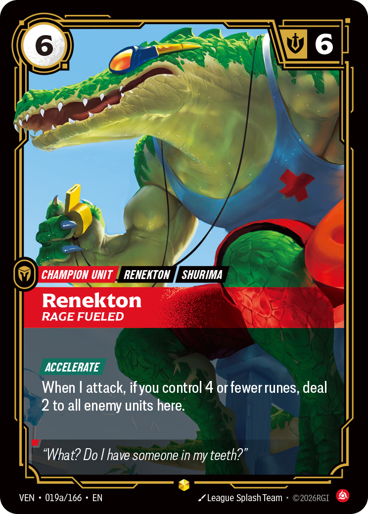 Renekton - Rage Fueled - VEN-019A - Showcase (Riftbound: Vendetta) - Foil