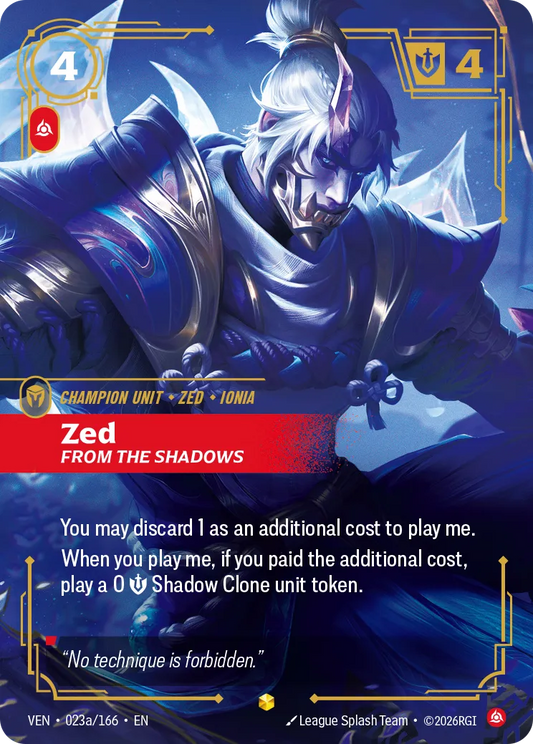 Zed - From the Shadows - VEN-023A - Showcase (Riftbound: Vendetta) - Foil