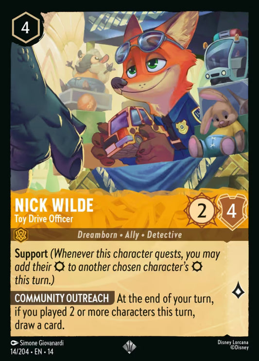 Nick Wilde - Toy Drive Officer - 14/204 - Super Rare (Hyperia City)