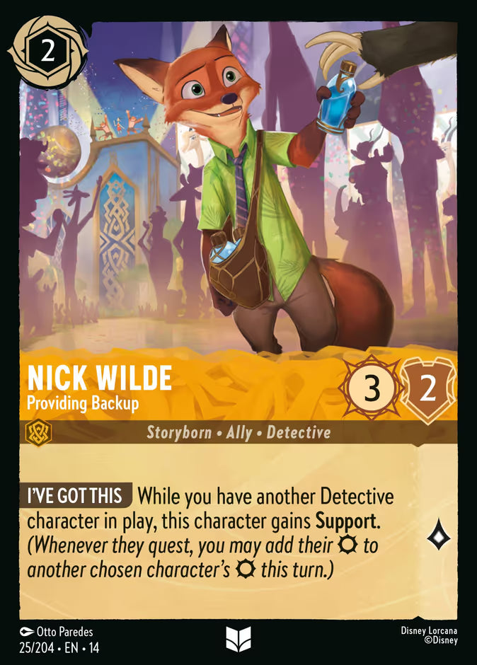 Nick Wilde - Providing Backup - 25/204 - Uncommon (Hyperia City)