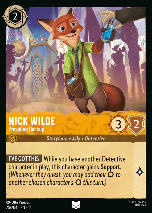 Nick Wilde - Providing Backup - 25/204 - Uncommon (Hyperia City)