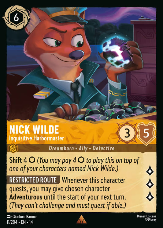 Nick Wilde - Inquisitive Harbormaster - 11/204 - Rare (Hyperia City)