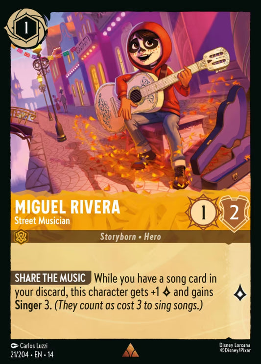 Miguel Rivera - Street Musician - 21/204 - Rare (Hyperia City)