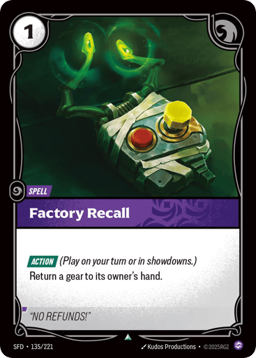 Factory Recall - SFD-135