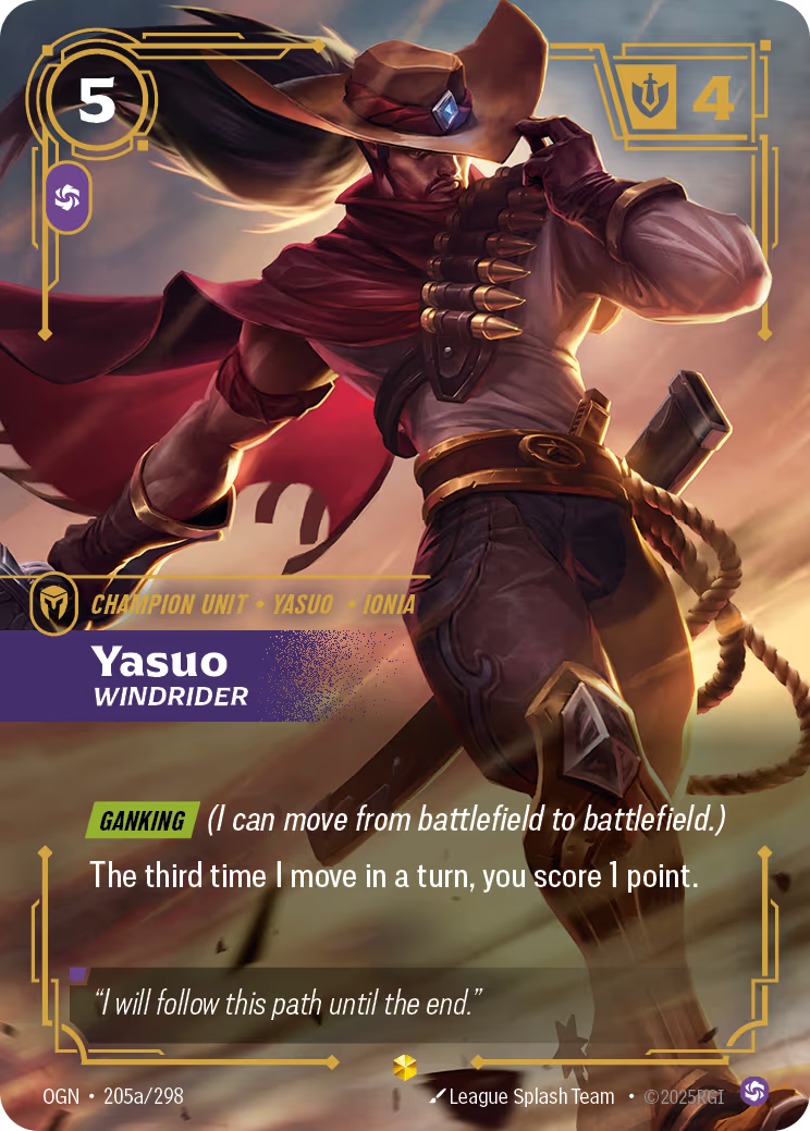 Yasuo - Windrider - OGN-205A Alternate Art